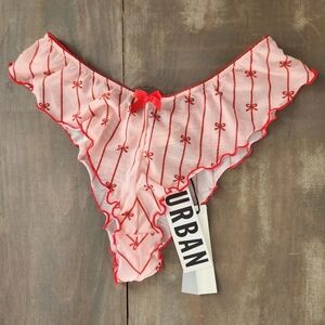 NWT Urban Outfitters Bow Print Ruffle Bikini Undie - Size Small